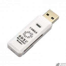 5bites RE2-100WH USB2.0 Устройство ч/з карт памяти 0 / SD / TF / USB PLUG / WHITE