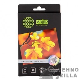 CACTUS CS-HGA626020 Фотобумага Professional, суперглянцевая, 10x15, 260 г/м2, 20 листов